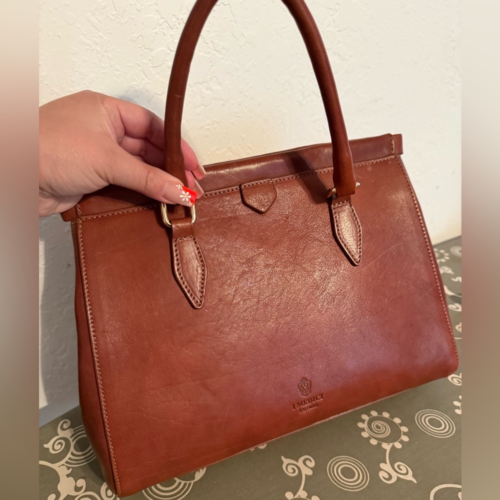 Imedici Brown Leather Handbag